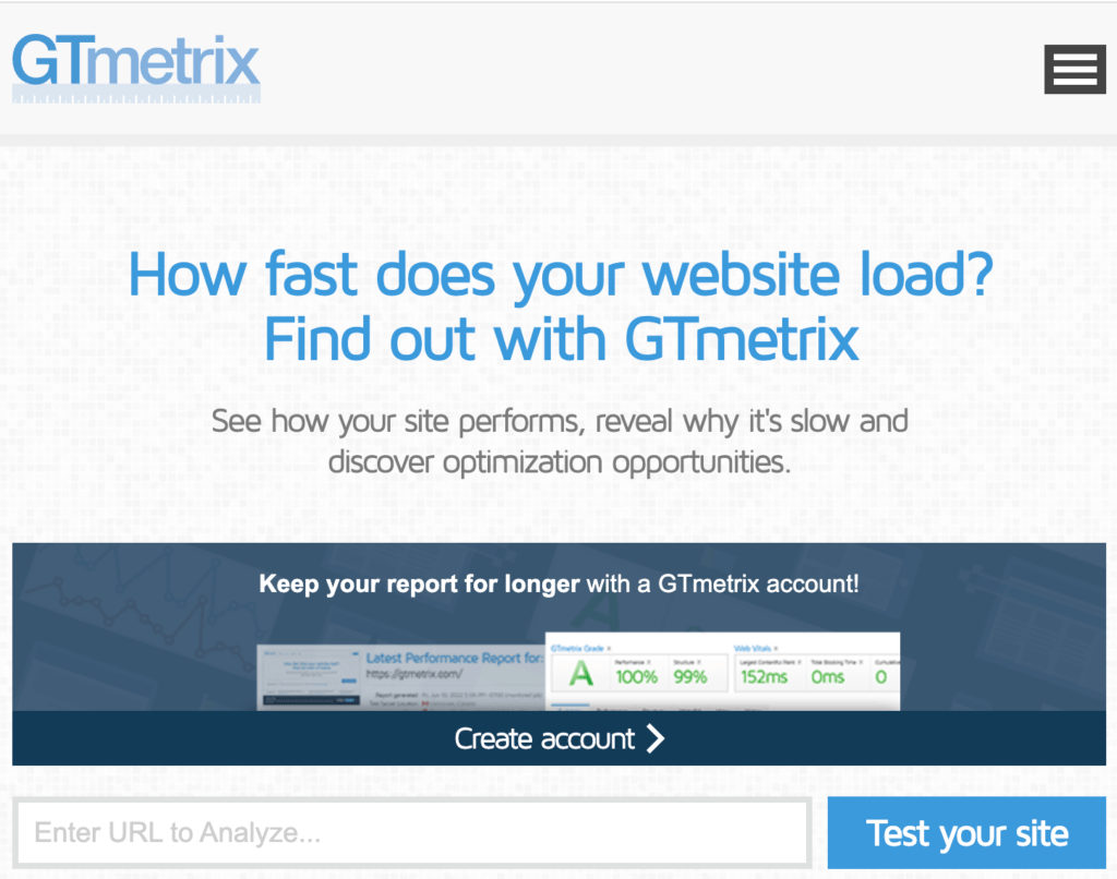 interface-gtmetrix-performances-web